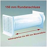 Mauerdurchführung Rund Anschlusssystem ausziehbar mit Rückstauklappe