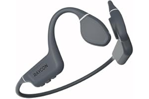 Raycon Bone Conduction Headphones, Open-Ear Bluetooth Sports Earbuds with Mic, IP68 Water Resistant Headset for Workout and Running, 13hr Playtime (Gray)