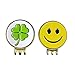 2 Sets of Golf Ball Marker with Magnetic Golf Hat Clip (CLOVER and SMILEY FACE)