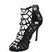 Breckelle's Women Leatherette Peep Toe Hollow Out Slingback Mule Stiletto Sandal