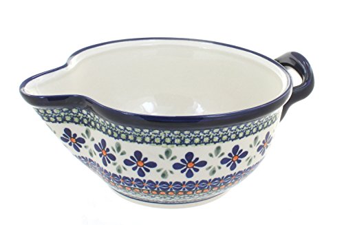 Click Here to See More Images Blue Rose Polish Pottery Mosaic Flower Batter Bowl