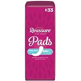 Reassure Flex-Shape Ultimate Incontinence Pads for Women &ndash; Bladder Leak Control, Leakage-Guard Cuffs, Gel-Dry Odor Defense, Skin-Soft Lining, 33 Count