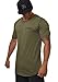 YoungLA Mens Long Ring-Spun Cotton T-Shirts Lightweight Muscle Tee Shirts 301 - Olive Small