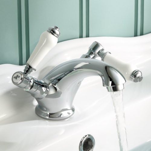 iBathUK Traditional Chrome Basin Mixer Tap Monobloc Bathroom Sink