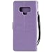 Galaxy Note 9 Case,Samsung Note 9 Wallet Case,Galaxy Note 9 Flip Case PU Leather Emboss Tree Cat Flowers Folio Magnetic Kickstand Cover with Card Slots for Samsung Galaxy Note 9 Light Purple