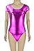 JustinCostume Womens Shiny Metallic Dancewear Cap Sleeve Scoop Back Leotard
