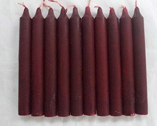 Glob Lot of 10 x 6'' Taper Spell Candles: Brown (Pagan Wicca Altar Household)