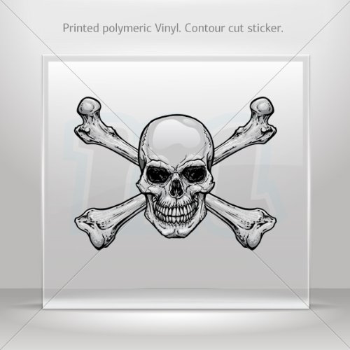 Stickers Decal Original Crossbones Skull Tablet Laptop Weatherproof Sp (20 X 15.1 Inches)