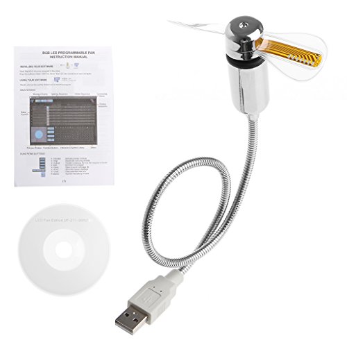 leidersty DIY Flexible Gooseneck Aprogrammable Fans USB LED Mini RGB Programmable Fan - Thumbnail 4