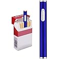 USB Cigarette Lighter Mini Portable Rechargeable Windproof Flameless No Gas Electric Lighter (Blue)