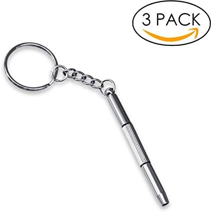 3x Mini Screwdriver Keychain Eyeglass / Laptop / Jewelry Repair Kit - 3 in 1 Multifunction, Convertible, and Easy to Carry Screw Driver