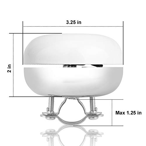 iLiveX Bike Bell, Upgraded Bicycle Bell, Bike Ringer Bell for Kids and Adults, Loud Long Crisp Clear Sound, Cycling Ringing Bike Horn (White)