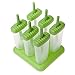 Popsicle Molds, Ozera Set of 6 Ice Pop Molds Maker, Popsicle Trays - With Silicone Funnel & Cleaning Brush - Assorted Colors (Light Green)