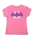Batman Glitter Logo Girls Hot Pink Tee T-shirt S