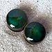 Pair - Peacock Green Glass Essential Oil Ear Plugs Organic Handmade Ceramic Double-Flared Body Jewelry