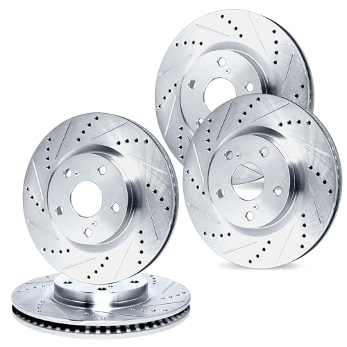 R1 Concepts Front and Rear Brake Rotors Fits 1986-1988 Audi 5000