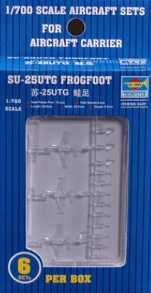 Trumpeter 1/700 SU25UTG Frogfoot Aircraft Set for Russian Carriers (18-Box)