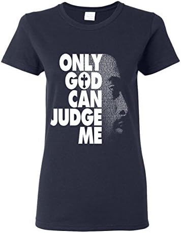 Lifestyle39 Tupac Women's Shirts 2Pac Shakur Shirt Tupac Only God Can Judge Me Thug Life Shirts Navy Blue Small