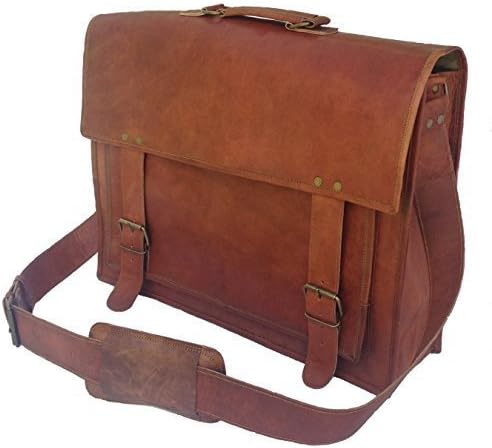 Universal leather 16 Inch Retro Leather Briefcase Laptop Messenger Bag