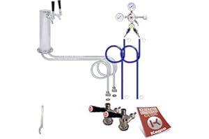 Kegco Standard 2-Tap Tower Kegerator Conversion Kit with No CO2 Tank