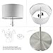 DEEPLITE Modern 2-Light Floor Lamp, Tall Standing Lamp with 2 Bulb Socket for Living Room Bedroom Office Bright Lighting, Brushed Nickel Body, White Lampshade