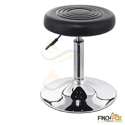 Finch Fox PU Leather, Metal Chrome Steel Base Black Doctors Stool