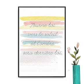 Framed Canvas Wall Art for Living Room, Bedroom French Quotes Canvas Prints for Modern Home Decoration Ready to Hang - 16"x24" inches