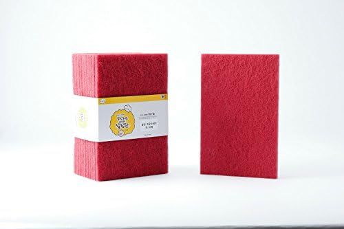 Antibacterial Soft Multi-purpose Scrubber, Flexible Abrasion Resistant, Red, 10 Pieces, Large Size: 230x150x7mm