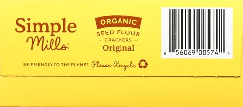 SIMPLE MILLS ORGANIC SEED CRACKERS, ORIGINAL – GLUTEN FREE, VEGAN, HEALTHY SNACKS, PALEO FRIENDLY, 4.25 OUNCE (PACK OF 1)
