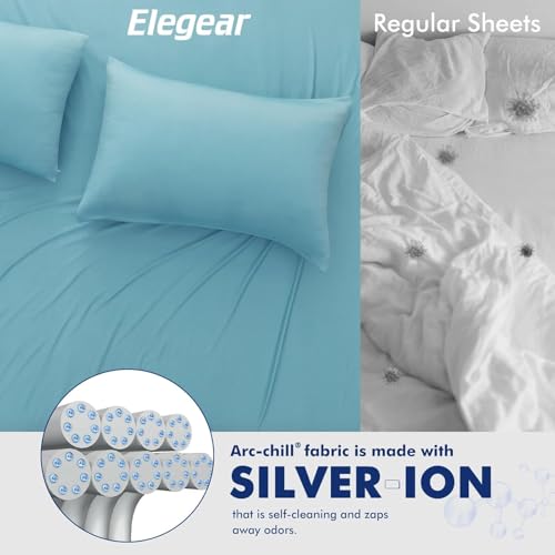 Elegear Cooling Blanket, Arc-Chill 3.0 Summer Blanket Q-Max 0.5 Cooling Sheets for Night Sweats and Hot Sleeper Soft Lightweight Thin Throw for Bed Sofa Chair Travel, Double/King Size, 200x220cm, Blue