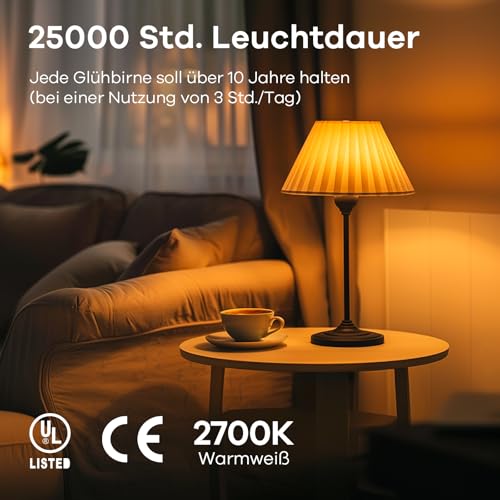 Linkind Dimmable E27 LED Golf P45/G45 Light Bulb, 4.2 W, Replaces 40 Watt, 2700 K Warm White Ball Lamp, 470 Lm, Energy Saving Bulb, Small P45, Pack of 6