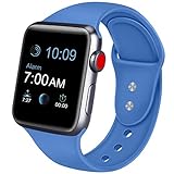 ATUP Sport Band Compatible with Apple Watch 38mm 40mm 42mm 44mm Women Men, Soft Silicone Replacement Bands for iWatch Apple Watch Series 4, Series 3, Series 2, Series 1 (Royal Blue, 42mm/44mm-M/L)