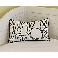 Athena Bacon Groundworks Bunny Hutch Print invy on Both Sides Designer Lumbar Pillowcase Cover