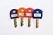 2-in-1 Key Cap and tag - Stretchy Material - One Size Fits Most Keys -Blank and Printed Labels - 4 Pack - Bold Colors