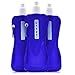 Juvale Collapsible Water Bottle - 6-Pack 16 oz Foldable BPA Free Canteen Drinking Bottles with Carabiner for Travel