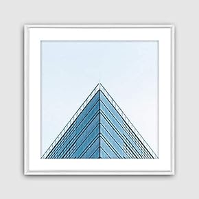 Framed Canvas Wall Art Geometric Building Canvas Prints Home Artwork Decoration for Living Room,Bedroom - 16x16 inches