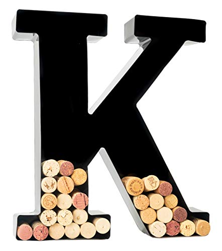 Wine Cork Holder - Metal Monogram Letter (K)