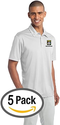 Custom Embroidered Port Authority Polo Shirts - Free Logo Setup - Pack of 5