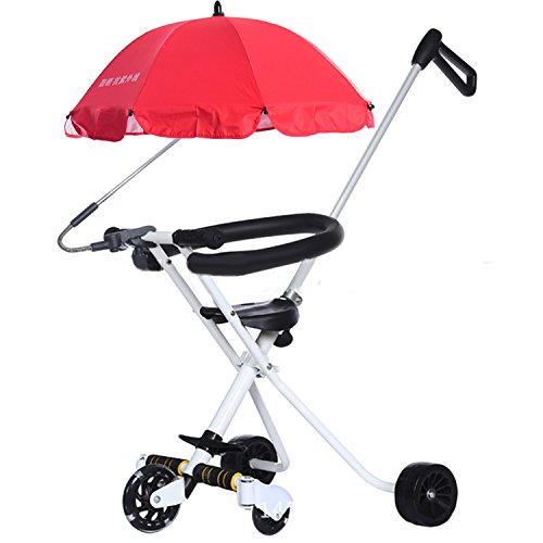 Migavan Stroller Umbrella,Stroller Umbrella UV, Adjustable Umbrella for Stroller Baby Pram Sun Shade UV Rain Protection Umbrella Parasol with Swivel Connector for Wheelchair Pushchair Accessories Red - Thumbnail 2