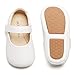 Felix & Flora White Baby Shoes Girl 6-12 Months - Infant Baby Walking Shoes Moccasinss Rubber Sole Crib Shoes(White,6-9 Months)