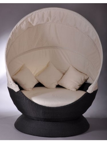 Strandkorbwerk Sonneninsel Nest Lounge schwarz Liegenest Terrasse