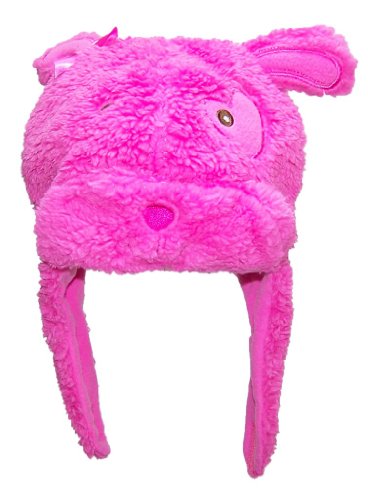 Best Winter Hats Girl's Baby/Toddler Fleece Hat with Puppy Face (One Size) - Dark Pink