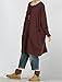 Mordenmiss Women's Stylish Sweatshirt Dress Knitted Jumpers Blouse Pullover w/Pockets L Coffee