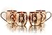 [Holidays Gift Set] Copper Mugs Moscow Mule Set Of 4 By B.WEISS Handmade Hammered Copper Cups 100% Pure Copper +Bonus: 4 copper straws 1 shot mug and A beautiful gift box