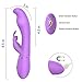 Rabbit Vibrator Dildo with Softest Dual Density Silicone Bunny Ears Curved Shaft for Clitoral G Spot Stimulation, PALOQUETH Rechargeable Waterproof Vibrator 7X 7 Vibration Modes for Women, Purple