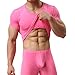 YUFEIDA Men's Sexy Underwear Shirts Short Sleeve T-Shirt Mesh Sheer Top Undershirt Sleepwear