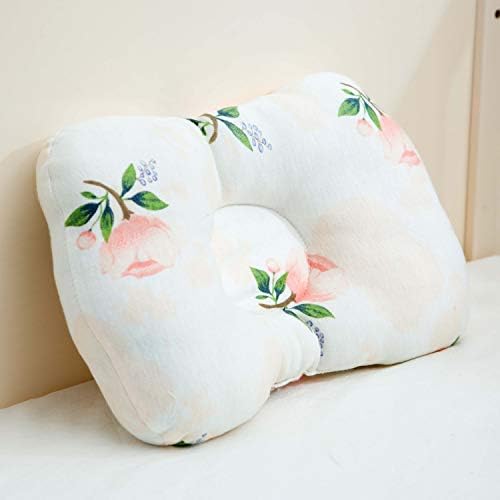 Beddinginn Newborn Baby Head Shaping Pillow Pink Flower Pattern Print Baby Pillow for Newborn Breathable 3D Air Mesh Organic Cotton