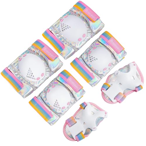 BOSONER Knieschoner Kinder Schoner Inliner Protektoren 6er Set Schützer Inliner Inline Skates Knie Und Ellenbogenschützer Schutzausrüstung Knieschütze