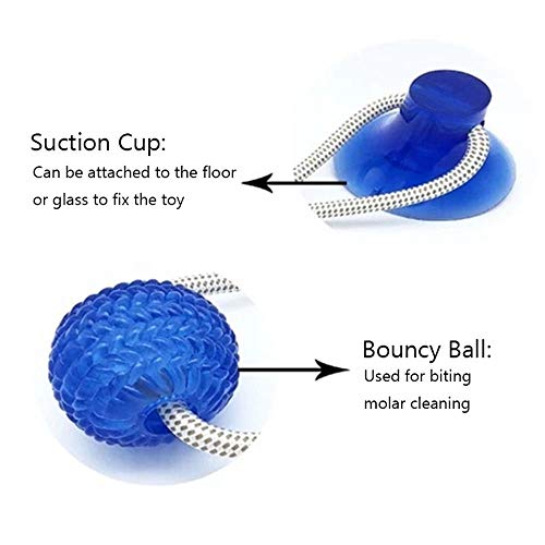 Womdee Dog Bite Toy, Multifunction Pet Molar Bite Toy, Durable Dog Tug Rope Ball Toy With Suction Cup - Tugging, Pulling, Chewing, Playing, Adult Dogs And Puppies - Thumbnail 6