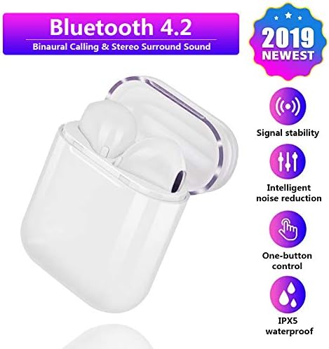 Wireless Earbuds,Bluetooth Headphones Mini in-Ear Headsets Sports Earphone with True Wireless Earbuds and Built-in Charging case compatible with Airpods Android/iPhone (white)